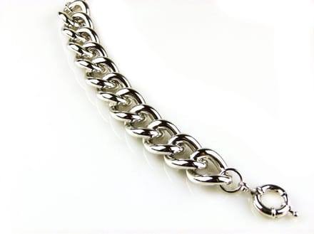 model Bo Derek armband in brons zilverkleurige gourmette schakels