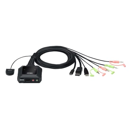 ATEN CS52DP 2-poorts USB C DP hybride kabel KVM switch
