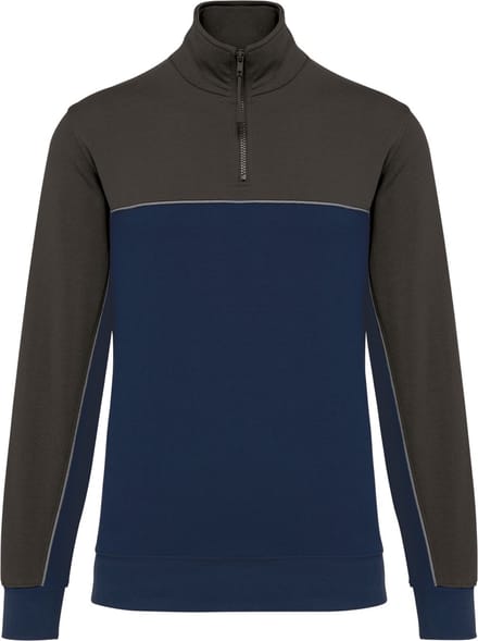 WK. Designed To Work Ecologische uniseks sweater met ritskraag WK404 - Navy / Dark Grey - S