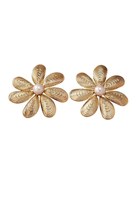 Margot Bardot Flora Flower Oorbellen Gold