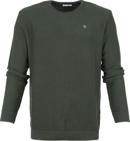 KnowledgeCotton Apparel Trui Field Donkergroen - Maat XL - Heren