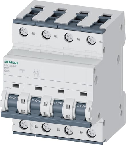 Siemens 5SY46637 5SY4663-7 Zekeringautomaat 63 A 230 V, 400 V