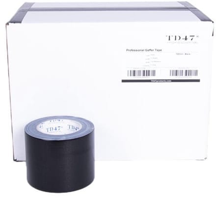 TD47 Professional Gaffa Tape 100mm x 25m Zwart (Doos 12 Rollen)
