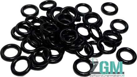 Zwarte kunststof ringetjes 6 x 10 mm Ø - 100 stuks