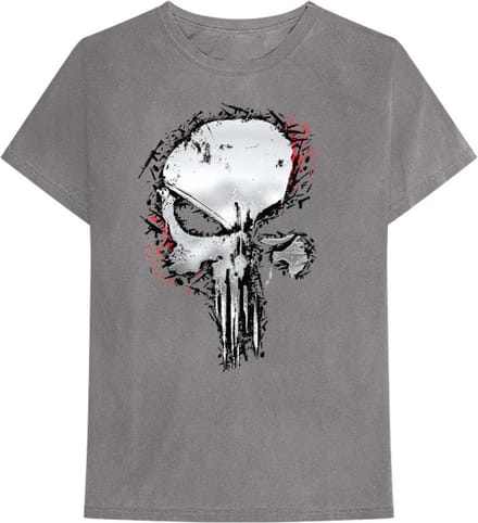 Marvel The Punisher - Metallic Skull Heren T-shirt - S - Grijs