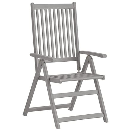 vidaXL - Tuinstoelen - verstelbaar - 3 - st - massief - acaciahout - grijs