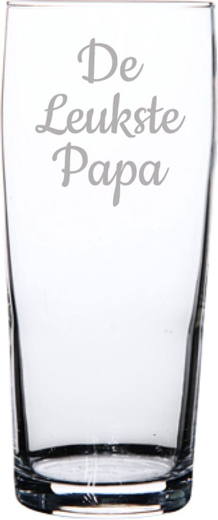 Gegraveerde bierfluitje 19cl De Leukste Papa