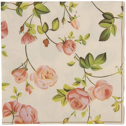 Clayre & Eef Servetten Papier Set van 20 33x33 cm Beige Papier