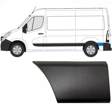 Zijlijst sierlijst achterspatbord voor Renault Master 2010- / Links