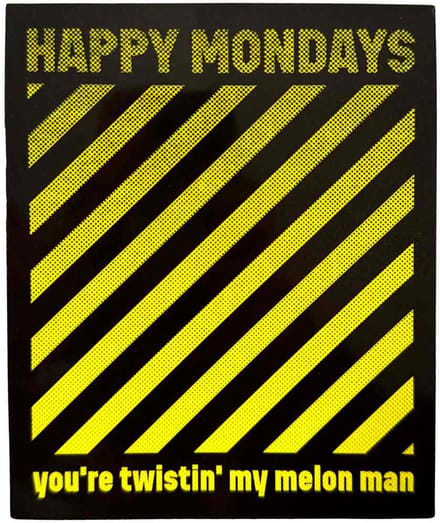 Happy Mondays - Twistin' My Melon Sticker - Zwart/Geel