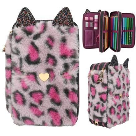 Top Model TOPModel 3-vaks etui Leo REBEL KITTY Pennenzakken en -etui's