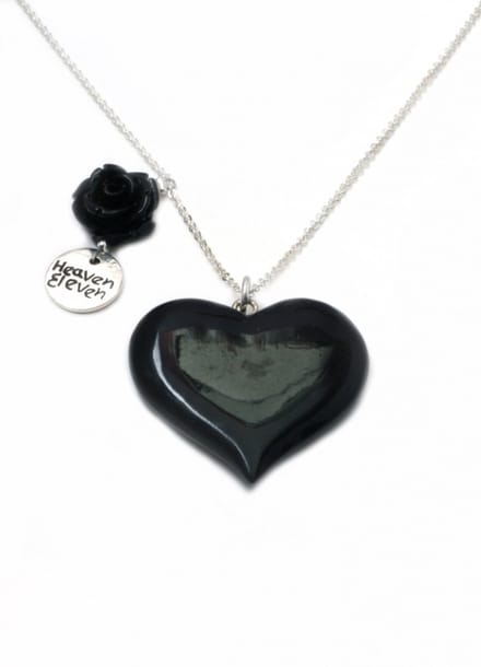Heaven Eleven - dames - ketting - 925 - zilver - hart - hertegewei - 74cm