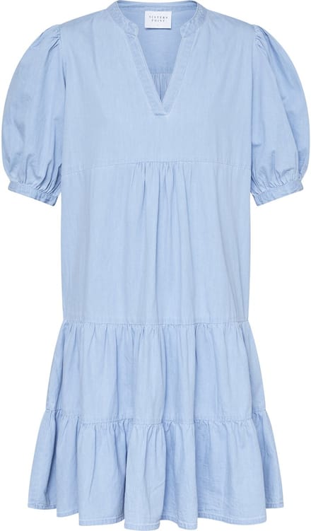 SISTERS POINT Inusa-dr - Dames Jurk - L. blue wash - Maat S