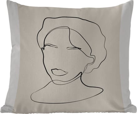 Buitenkussen - Tekst - Quotes - Line art - Vrouwen - 45x45 cm - Weerbestendig