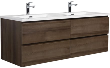 Badplaats Badkamermeubel Set Angela 140 cm – Bruin Eiken – Badmeubel met Wastafel
