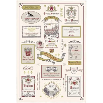 Vaatdoek - multi etiquettes bourgogne Winkler