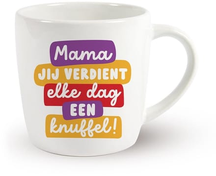 MIKO - Moederdag mok - MAMA JIJ VERDIENT ELKE DAG EEN KNUFFEL