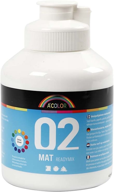 A-Color acrylverf, wit, 02 - matt, 500ml