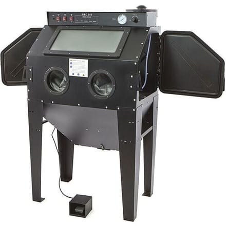 HBM SBC 350 Straalcabine met Afzuiging - MAT ZWART