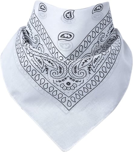 Bandana Sjaal Nekwarmer Paisley Wit - 100% Katoen 55x55 cm