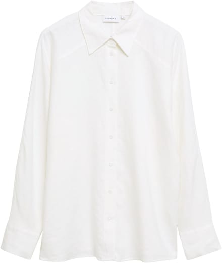 Linnenmix lange mouwen blouse voor dames COMMA