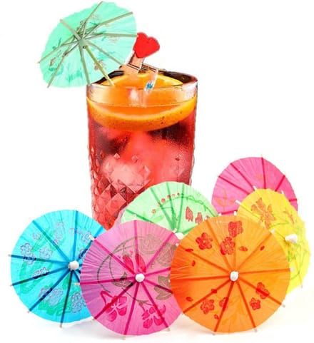 Dailygoods- Cocktailparaplu's 50 stuks - Tropische kleuren