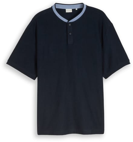 Tom Tailor - Plus Size - Poloshirt met opstaande kraag - Maat 2XL - sky captain blue