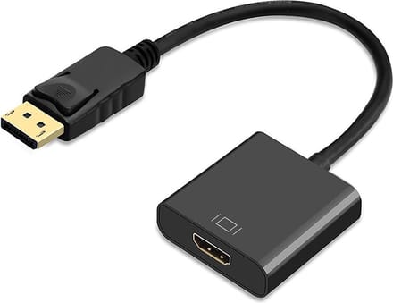Techvavo® DisplayPort naar HDMI Adapter – DP Male naar HDMI Female – Full HD 1080P – HDMI 1.4 – Plug & Play – 20 cm