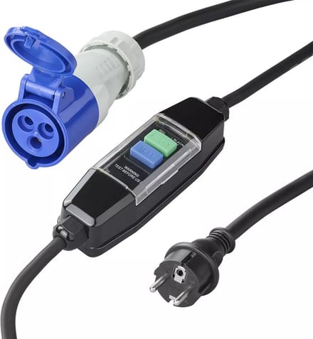ProPlus Verloopkabel 150 cm - 3x 2,5 mm² - Verloopstekker van Schuko Stekker naar CEE met Aardlekschakelaar