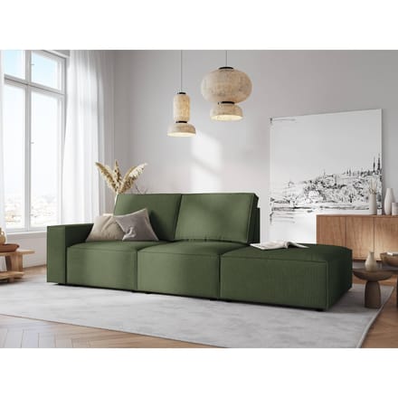 Modulair 3-zitselement Carlo rechts ribstof | Milo Casa