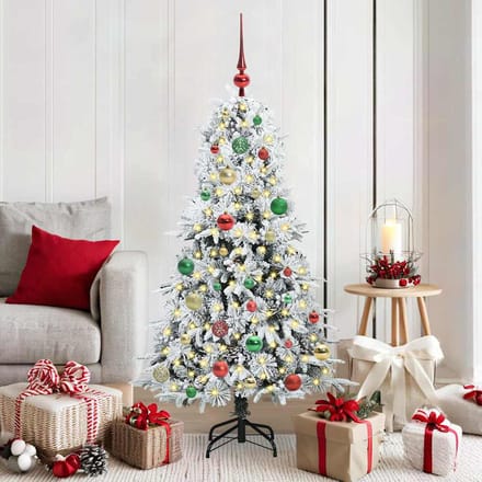 vidaXL - Kunstmatige - Hinged - Kerstboom - met - 150 - LED - Wit - 150 - cm - PE - en - PVC