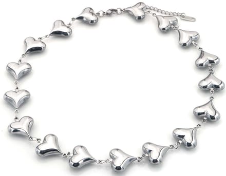 B-D3.3 N074-020S S. Steel Necklace Hearts