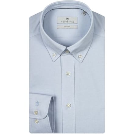 Thomas Maine Overhemd Torino Button Down Piqué Jersey Licht Blauw / male