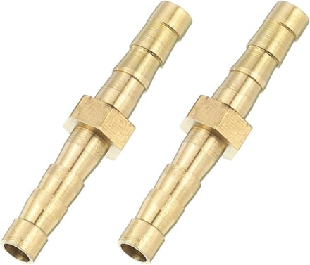 Hose Connector 5 mm, Messing Dubbele Nippel Koppeling, 2 Stuks, Tuinslang Aansluitingen voor Water en Gas Hoses