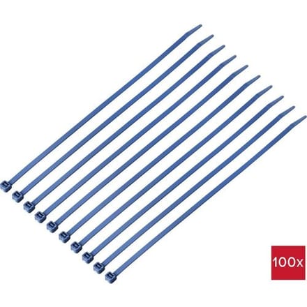 TRU COMPONENTS TC-12533356 Kabelbinder 280 mm 4.8 mm Blue Detecteerbaar (metaal) 100 stuk(s)