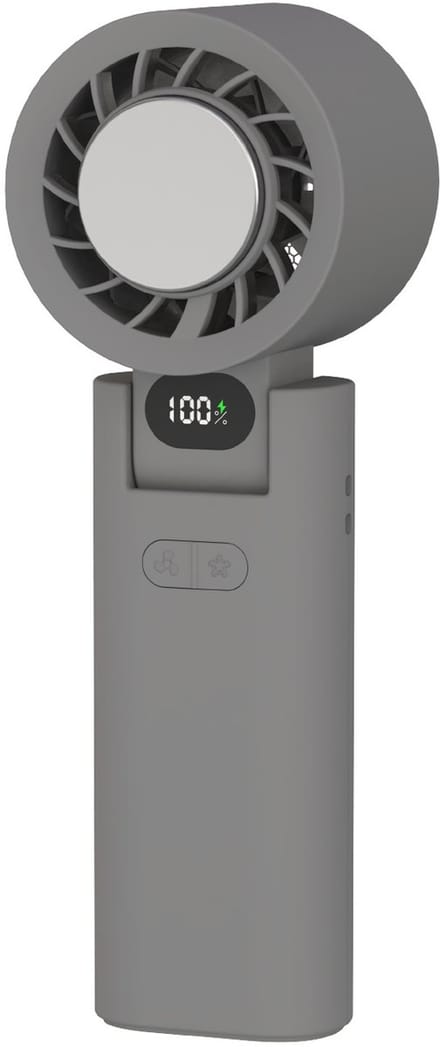 Draagbare Handventilator - Handventilator - Mini Ventilator - 100 Snelheden - Digitaal Display - USB Oplaadbaar - Bladloos - Borstelloze Motor - Donkergrijs
