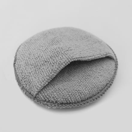 Éponge de poche ronde en microfibre pour soins de voiture, 1 pièce de 5 pouces, tampon applicateur de cire automobile, tampon de polissage manuel pour détails de voiture, outil de polissage de voiture gris