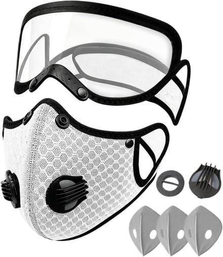 Bouwplaatsmasker - Stofmasker - Stofbescherming - Met koolstoffilter - 45g - Wit