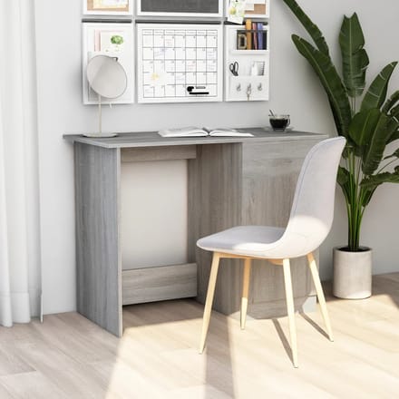 vidaXL - Bureau - 100x50x76 - cm - bewerkt - hout - grijs - sonoma - eikenkleurig