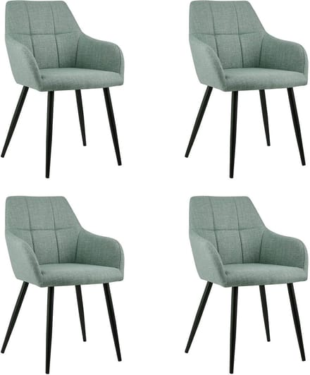 Set van 4 Kick eetkamerstoel Nova - groen