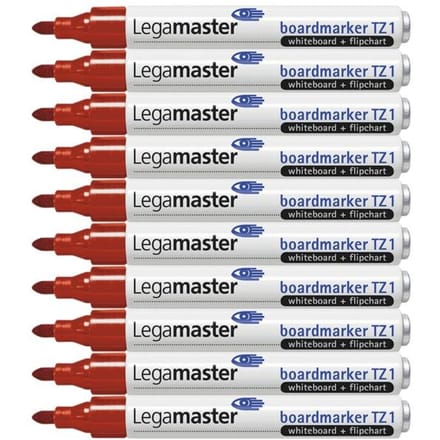 Boardmarker TZ1, voor flipovers en whiteboards, rood 10 st.