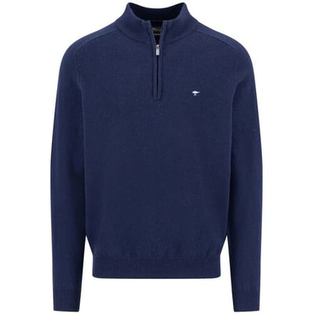 Fynch-Hatton Trui Troyer Zip Lambswool Navy / male