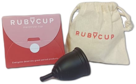 Ruby Cup Menstruatiecup – Herbruikbaar – Medisch Siliconen – 100% Vegan - Duurzaam & Comfortabel - medium - Zwart