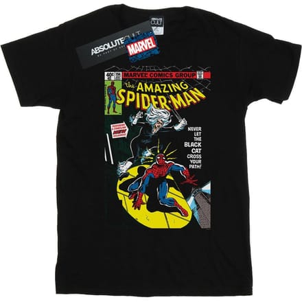 Marvel Heren Spider-Man Zwarte Kat Cover T-Shirt (Zwart)