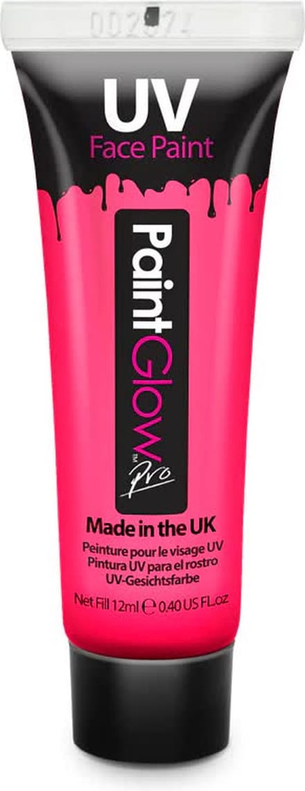 PaintGlow - UV Face & Body paint - Blacklight verf - Festival make up - 12 ml - roze
