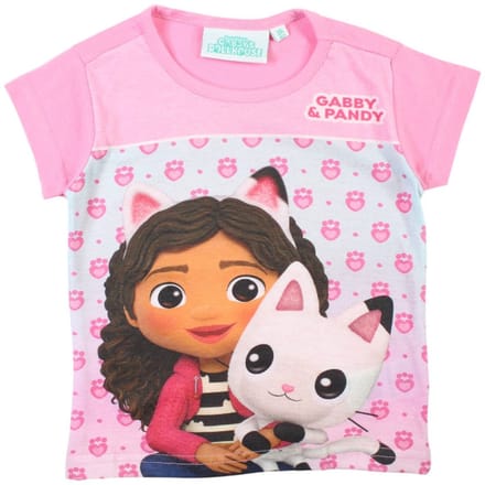 Gabby's Dollhouse Pandy Light Pink Pandy Light Pink kindertop met korte mouwen, 2 jaar