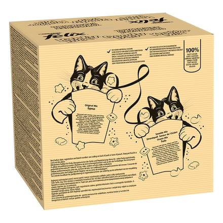 Felix Party Mix - Kattensnacks - Kattensnoepjes - Original & Seaside - 16 x 60 g
