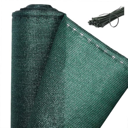 BukkitBow - Privacy Scherm Groen - 150g/m² - Schaduwend: 85% - Temperatuurbestendig - Inclusief Kabelbinders - 1.5x10m