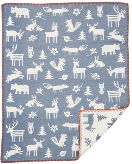 Klippan wiegdeken katoen forest blue - 70 x 90 cm