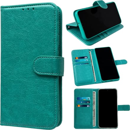 Casemania Hoesje Geschikt voor Apple iPhone 16e - Turquoise - Portemonnee Book Case